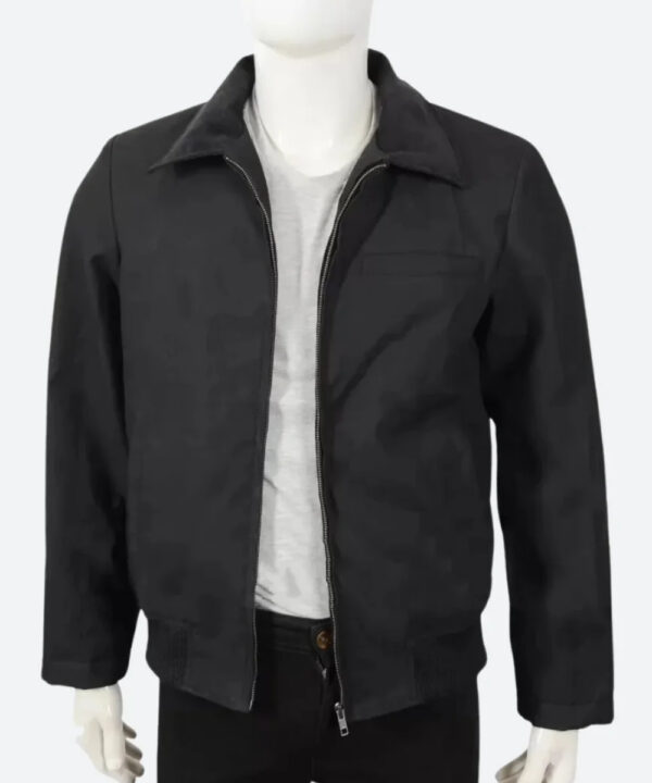 Men’s Black Cotton Jacket – Classic Casual Style