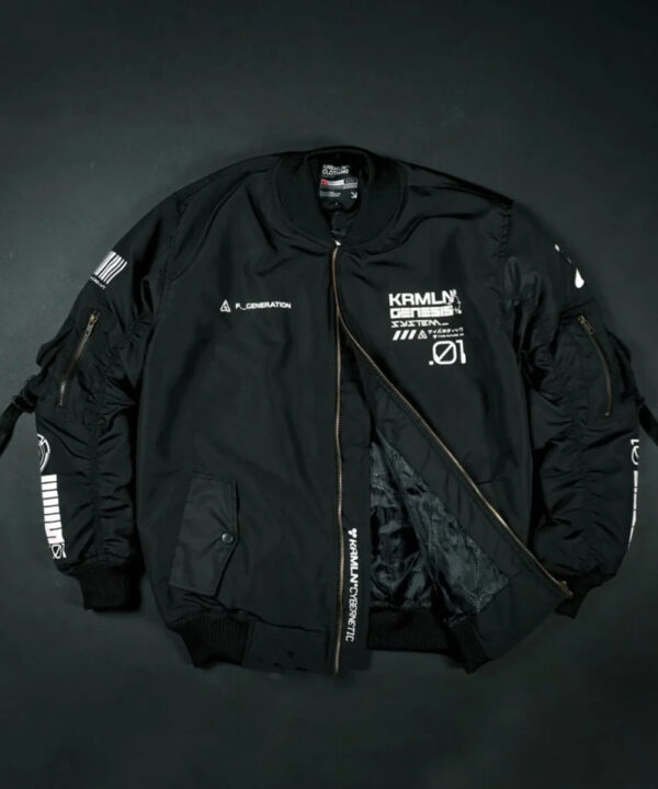 Black Cyberpunk Techwear Bomber Jacket