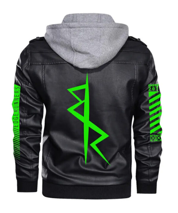 Black Hooded Cyberpunk Leather Jacket