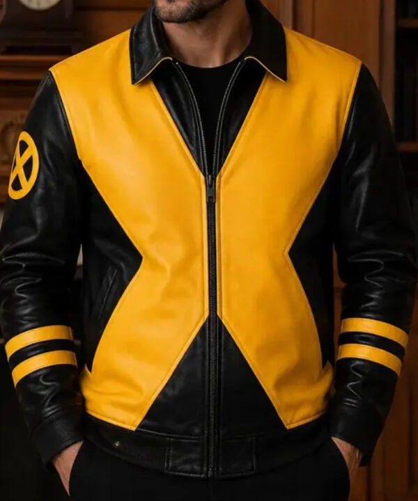 Black Mutant-Inspired Leather Jacket – Bold Superhero Style