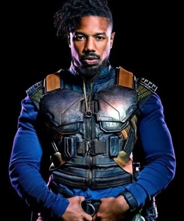 Black Panther Erik Killmonger Leather Costume Vest