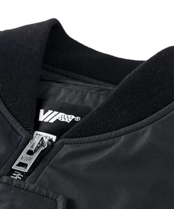 Black Techwear Utility Bomber Jacket