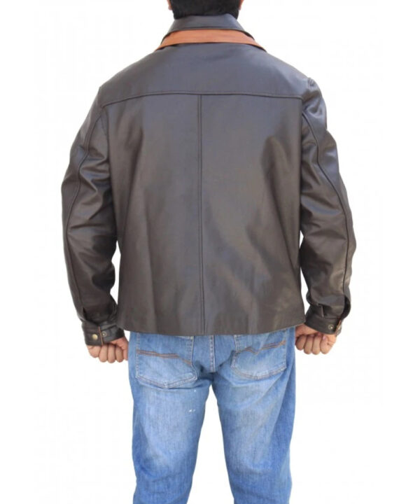 Men’s Dark Brown Leather Jacket – Classic Western-Inspired Style