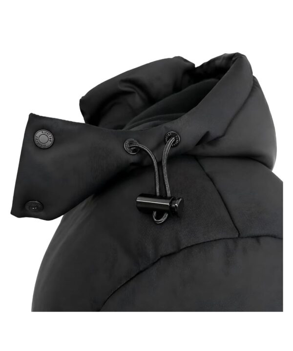 Men’s Black Hooded Puffer Jacket – Quilted Full-Zip Winter Style