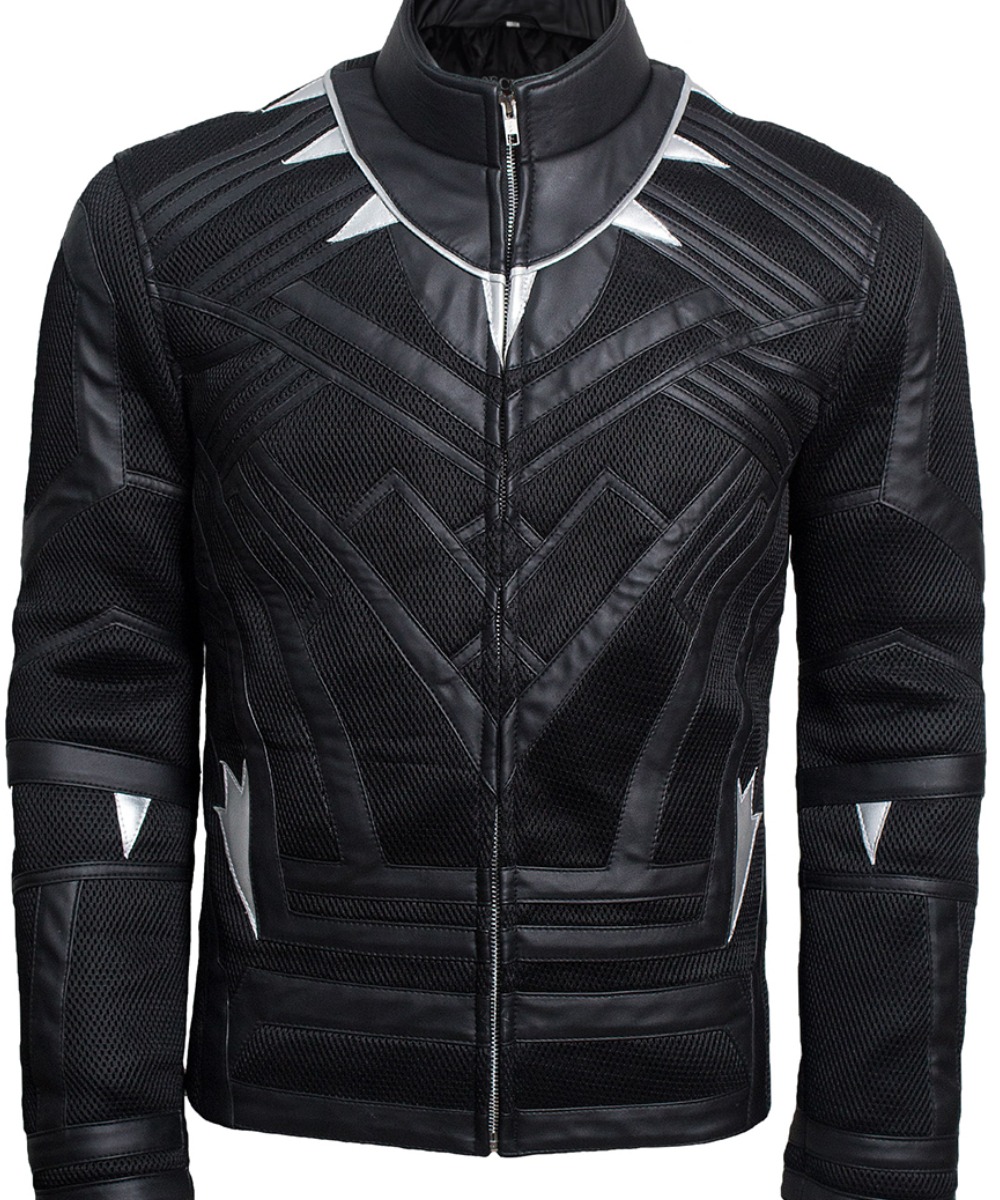 Chadwick Boseman Costume Leather Jacket Black Panther