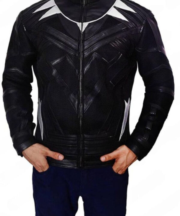 Chadwick Boseman Costume Leather Jacket Black Panther
