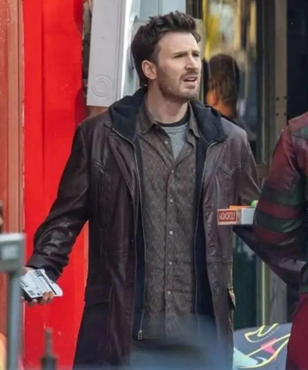 Chris Evans Red One Brown Leather Jacket