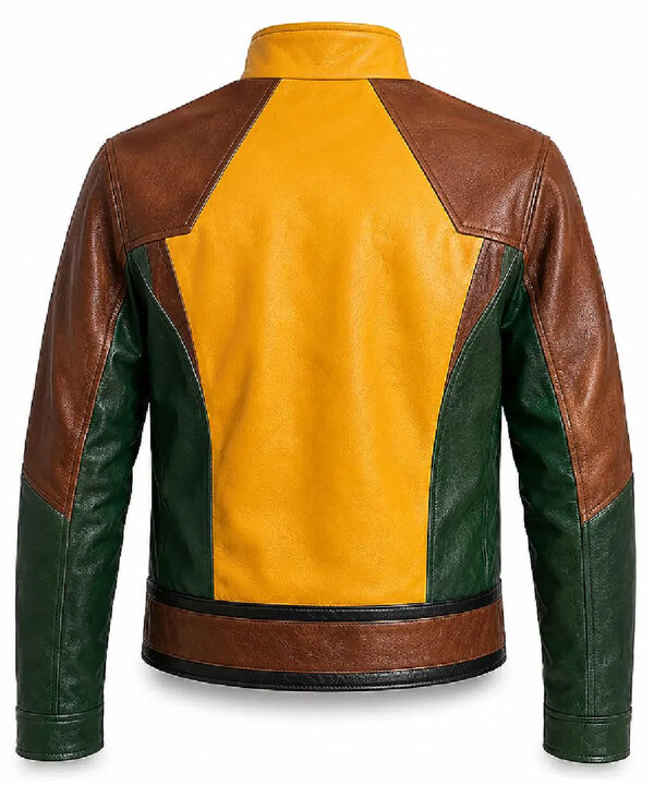 Rogue Inspired Color Block Leather Jacket