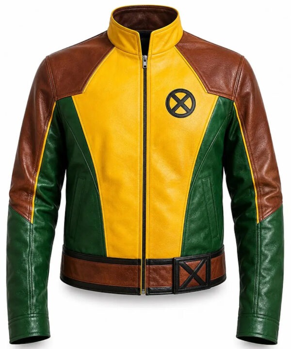 Rogue Inspired Color Block Leather Jacket