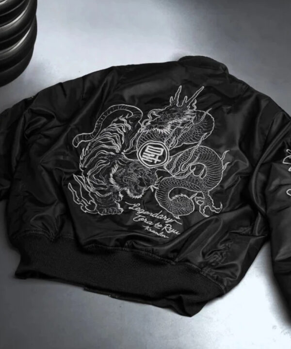 Cyberpunk Tiger Dragon Graphic Bomber Jacket