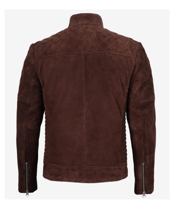 Dark Brown Suede Biker Jacket for Men – Classic Rider Style