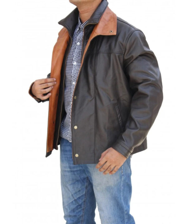 Men’s Dark Brown Leather Jacket – Classic Western-Inspired Style