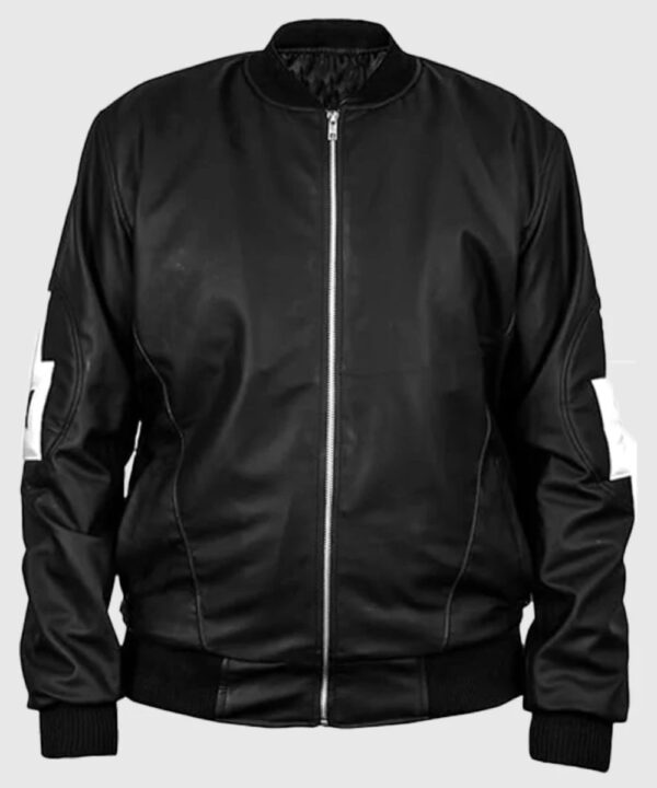 Dizller 8 Ball Letterman Black Bomber Leather jacket