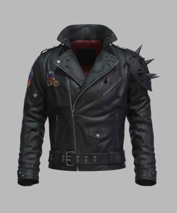 Dracula Cyberpunk Black Studded Genuine Leather Jacket