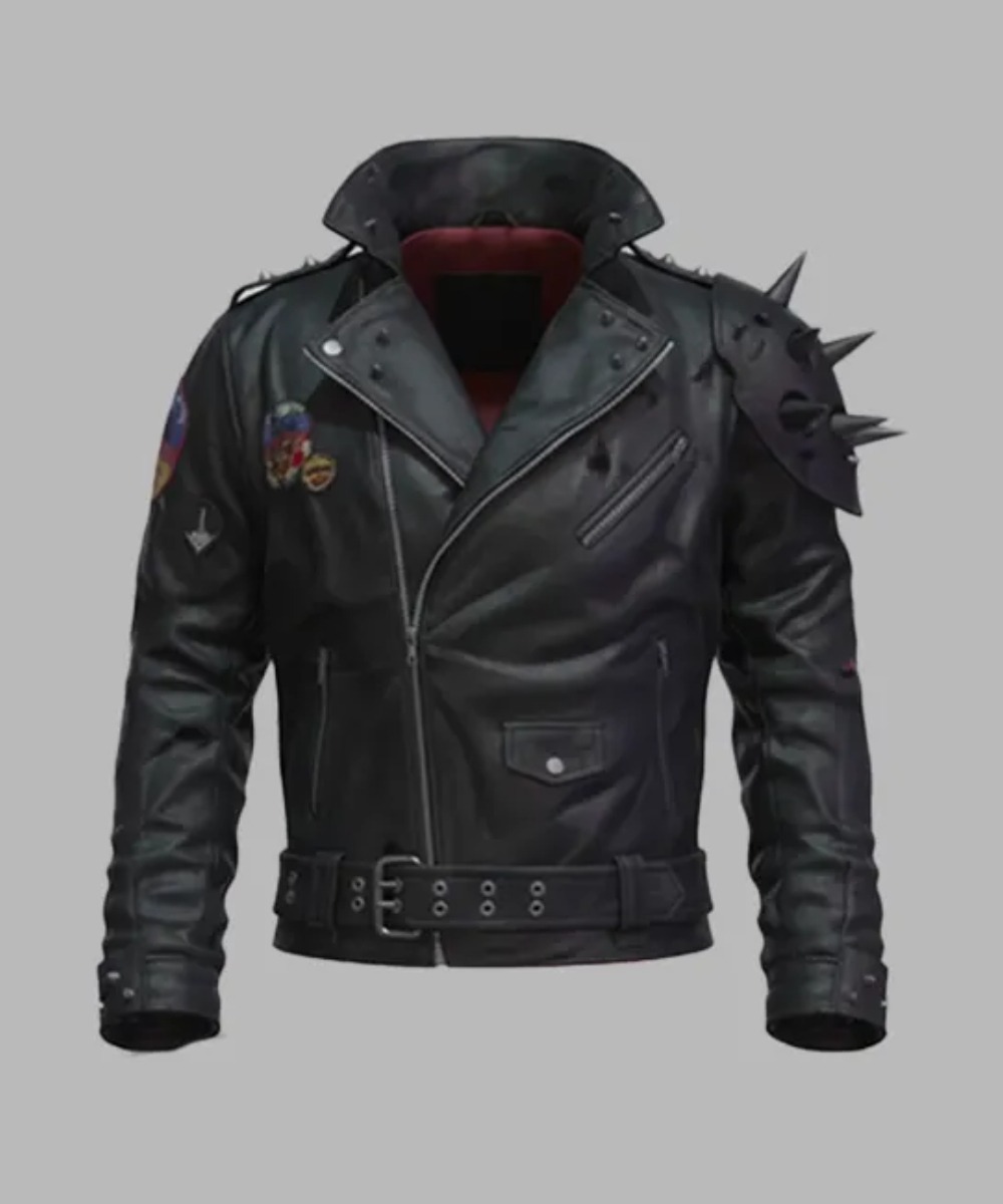 Dracula Cyberpunk Black Studded Genuine Leather Jacket