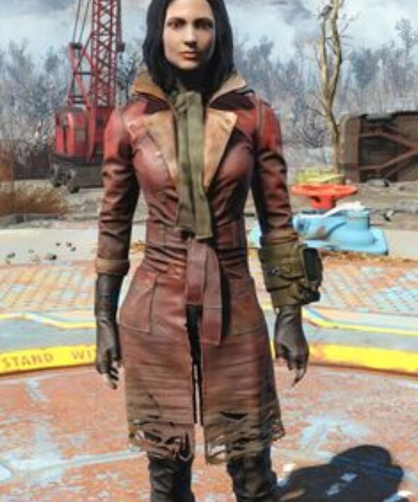 Fallout 4 Piper Brown Leather Trench Coat