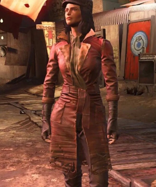 Fallout 4 Piper Brown Leather Trench Coat