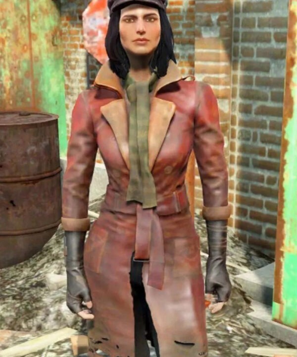 Fallout 4 Piper Brown Leather Trench Coat