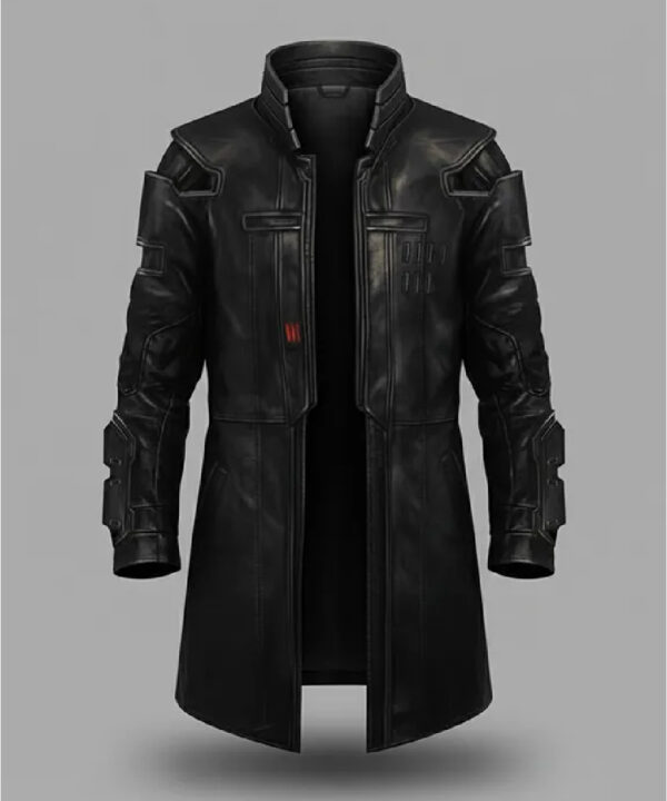 Goro Takemura Black Cyberpunk Genuine Leather Long Coat