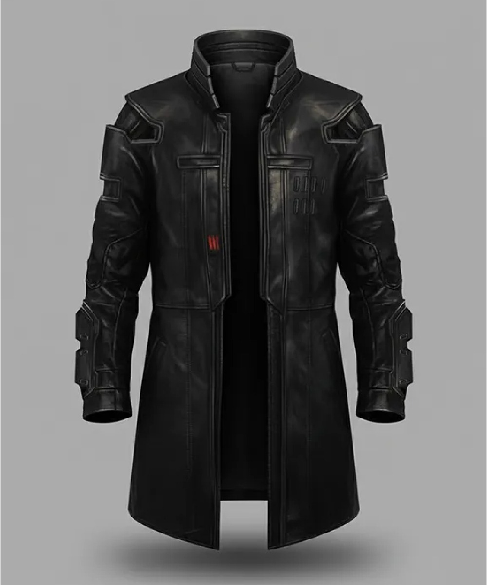 Goro Takemura Black Cyberpunk Genuine Leather Long Coat