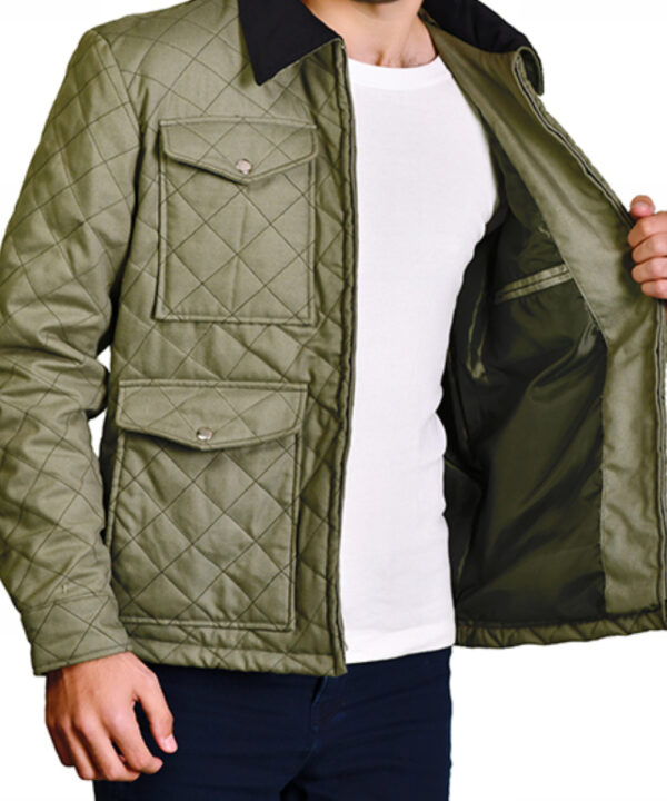 Men’s Green Quilted Jacket – Rugged Casual Style