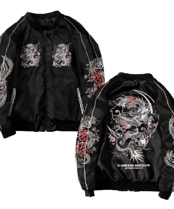 Japanese Orange Techwear Bomber Jacket