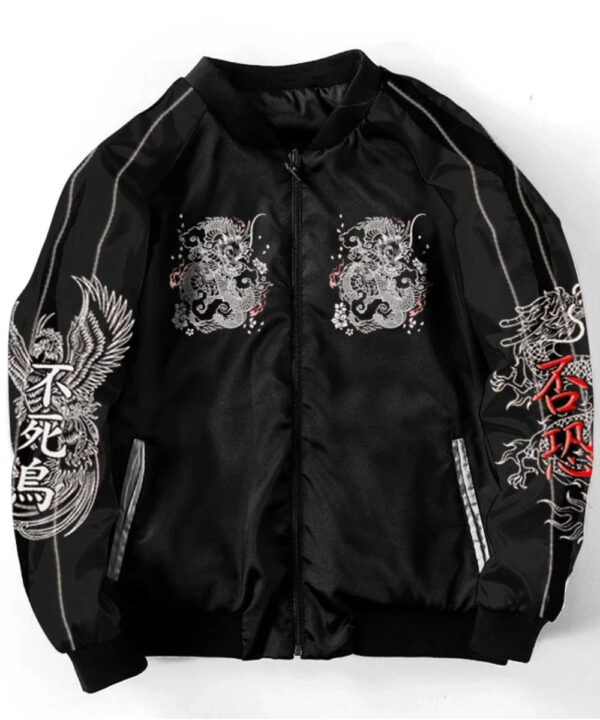 Japanese Orange Techwear Bomber Jacket