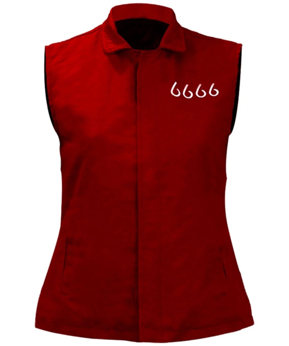 Kathryn Kelly Red Cotton Ranch Vest