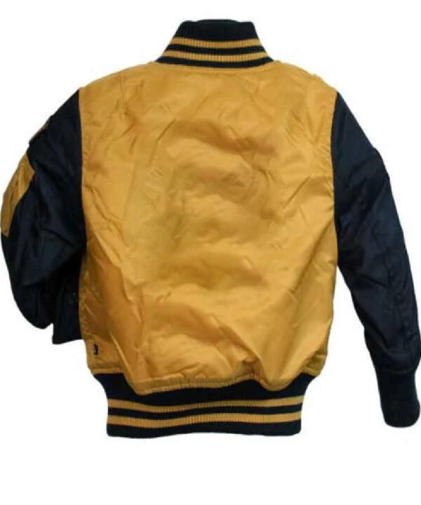 Kids’ Yellow MA-1 Flight Bomber Jacket – Aviator Style