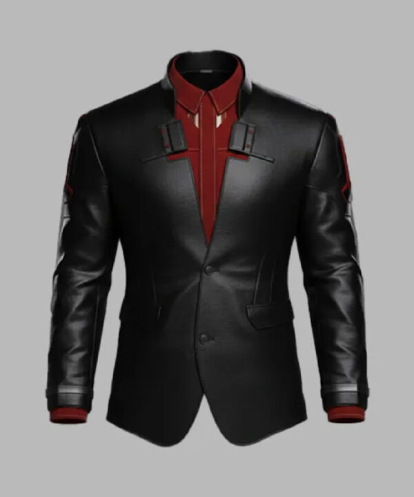 Male V Nomad Black Genuine Leather Blazer Jacket