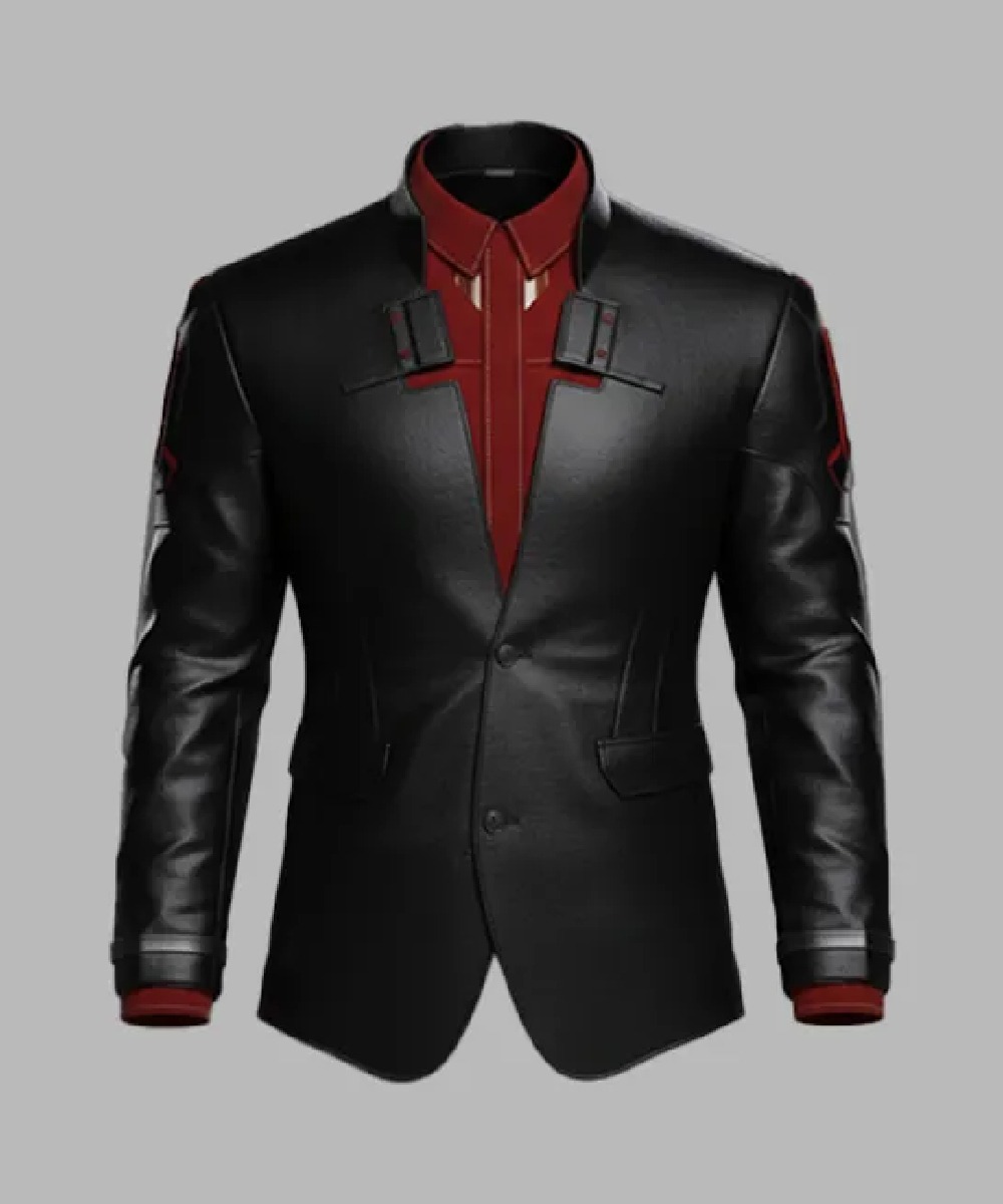 Male V Nomad Black Genuine Leather Blazer Jacket