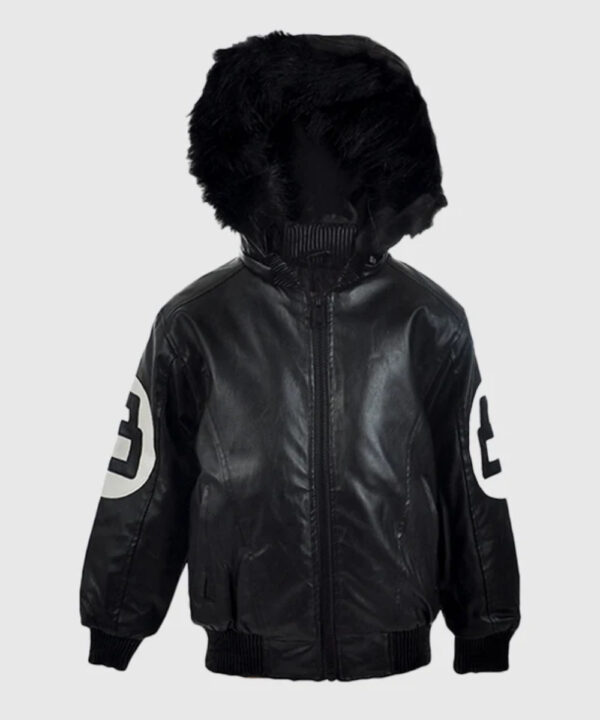 Men's 8 Ball Pool Hooded Bomber leather Jacket