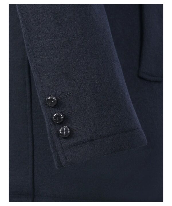Men’s Black Wool Jacket – Button Collar Winter Style