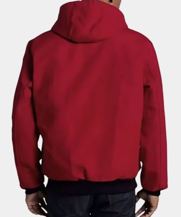 Men’s Red Hooded Jacket – Casual Rugged Style