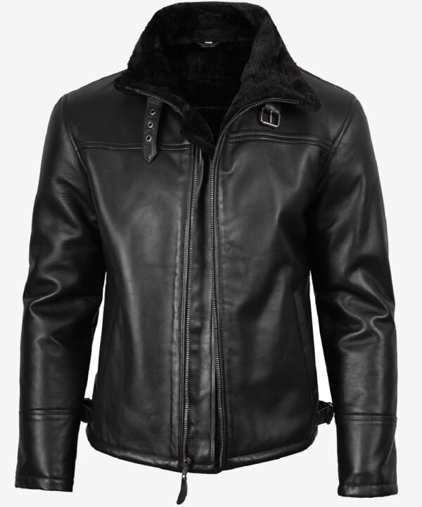 Men’s Black B3 Aviator Jacket – Faux Shearling Lined
