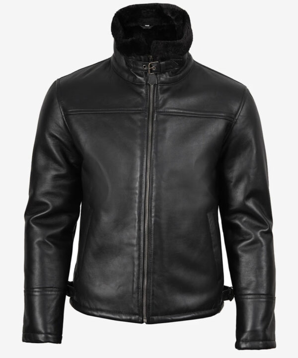 Men’s Black B3 Aviator Jacket – Faux Shearling Lined