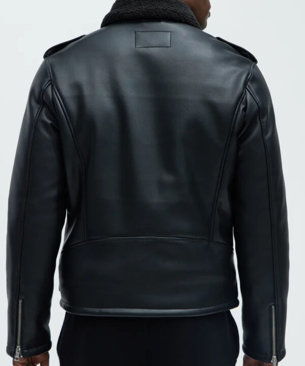 Men’s Black Faux Leather Moto Jacket – Rugged Biker Style