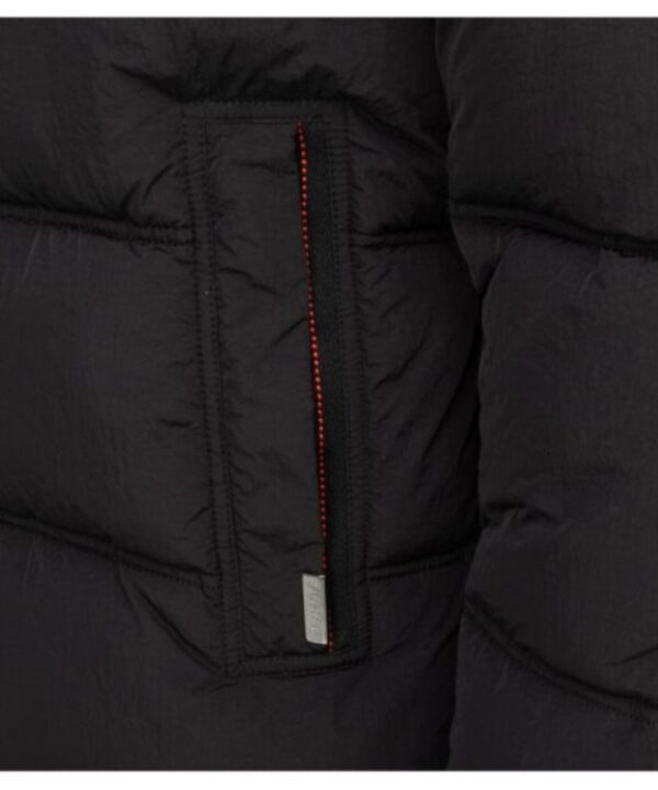 Men’s Black Hooded Puffer Jacket – Quilted Full-Zip Winter Style