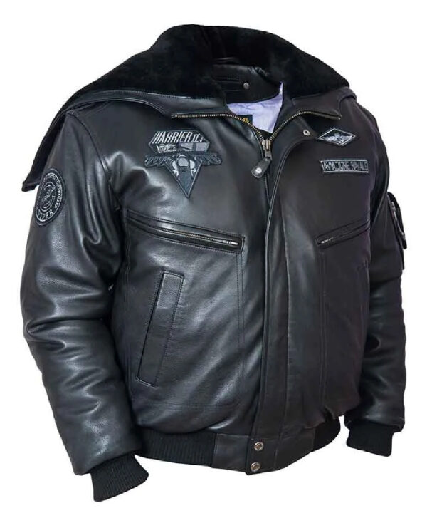 Men’s Black Leather Flight Jacket – Classic Aviator Style
