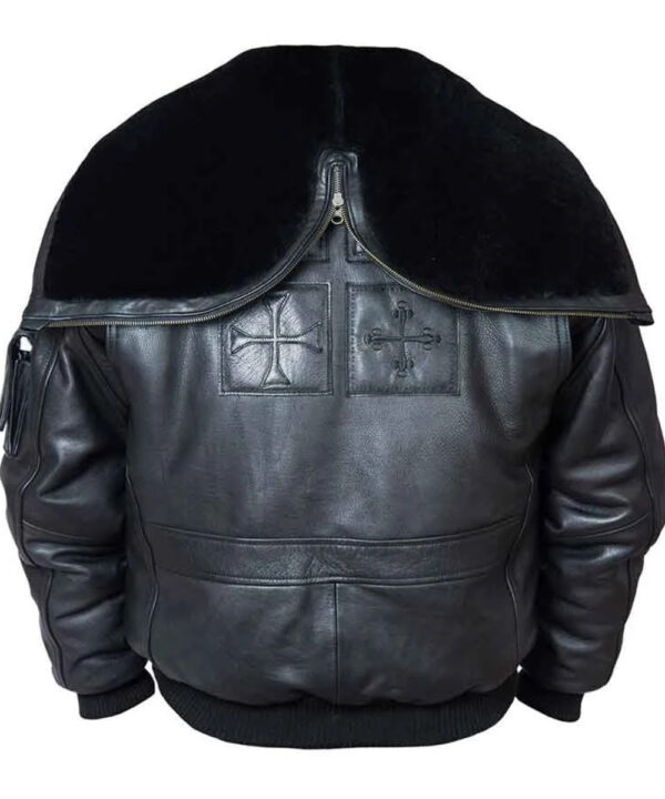 Men’s Black Leather Flight Jacket – Classic Aviator Style