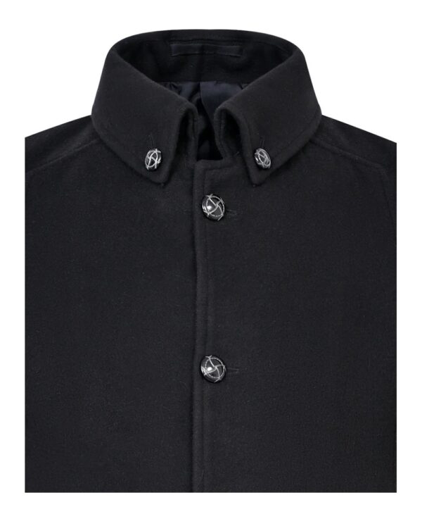 Men’s Black Wool Jacket – Button Down Collar Classic Style