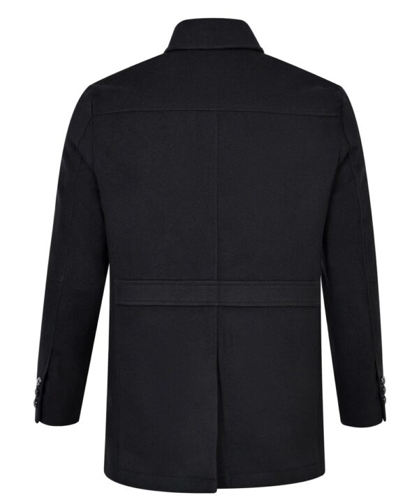 Men’s Black Wool Jacket – Button Down Collar Classic Style