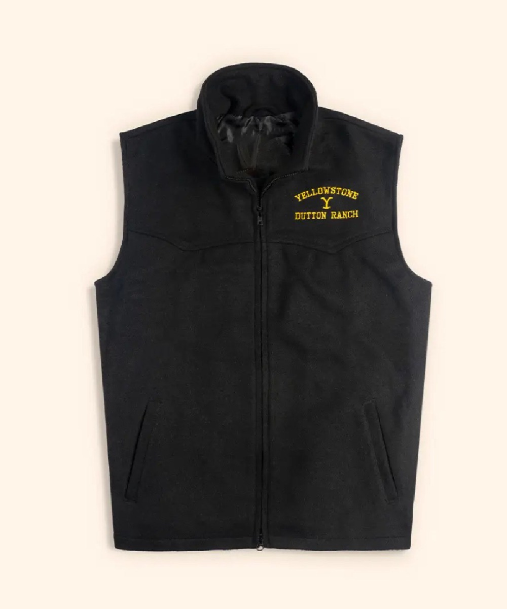 Men’s Black Wool Vest – Rugged Western Style