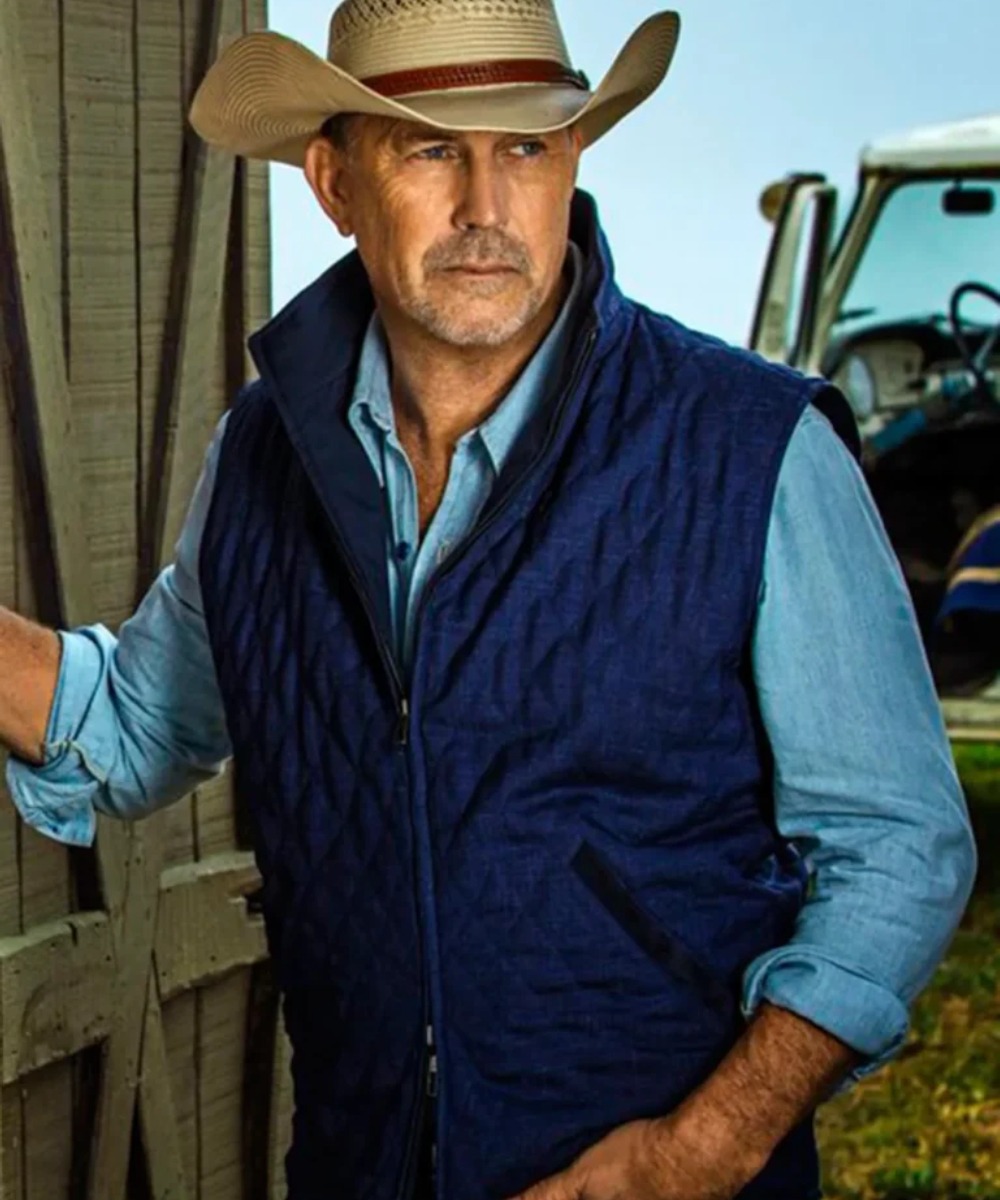 Men’s Blue Quilted Vest – Rugged Casual Style