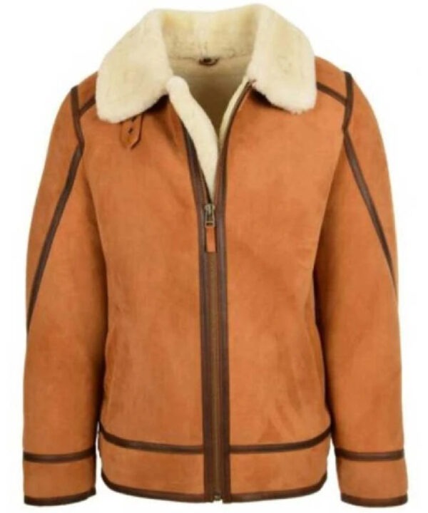 Men’s Brown B3 Shearling Aviator Jacket – Warm Flight Style
