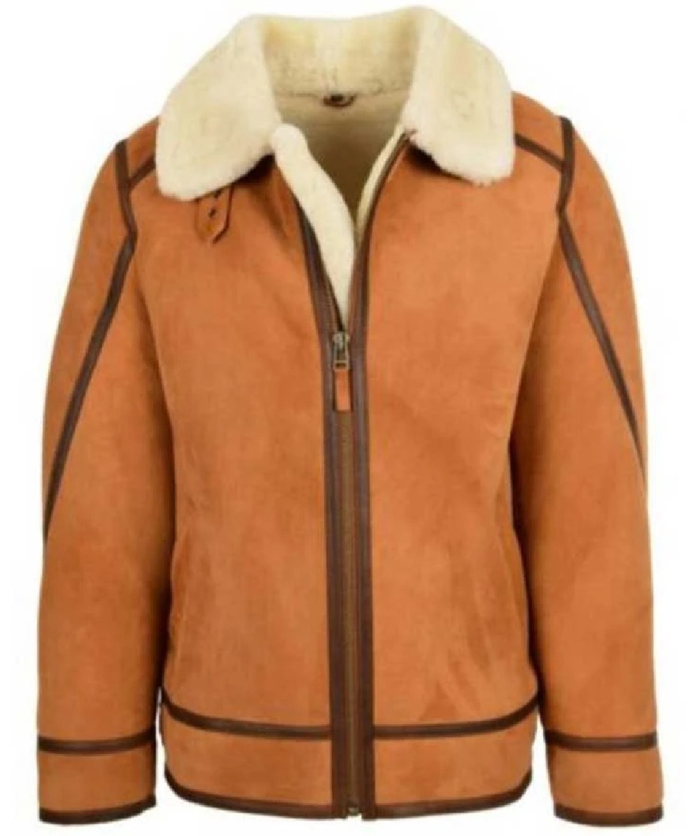 Men’s Brown B3 Shearling Aviator Jacket – Warm Flight Style