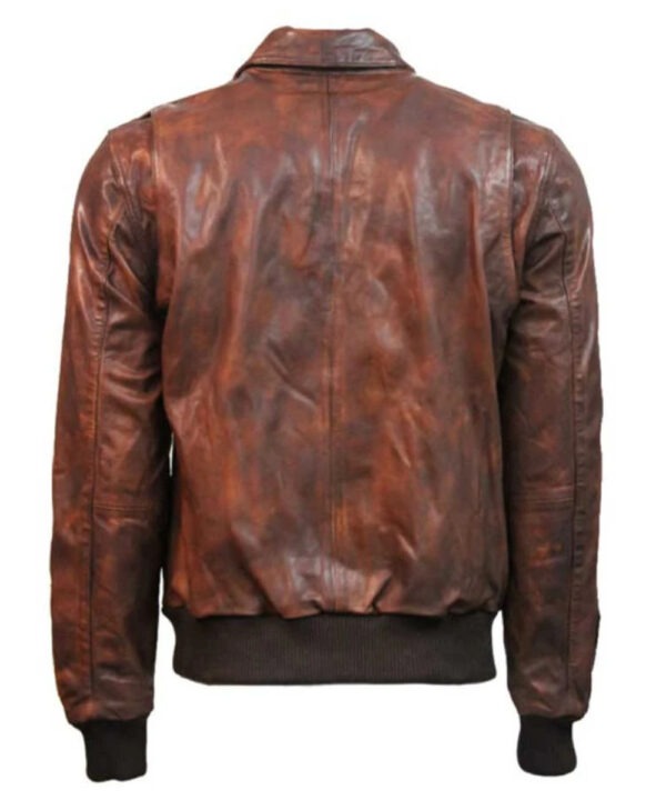 Men’s Brown Leather Aviator Jacket – Classic Flight Style