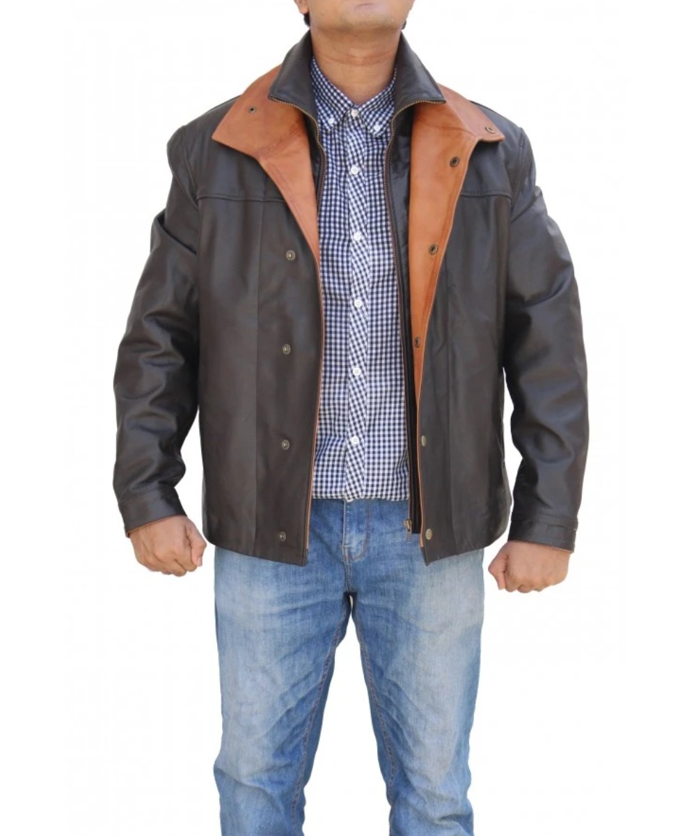 Men’s Dark Brown Leather Jacket – Classic Western-Inspired Style