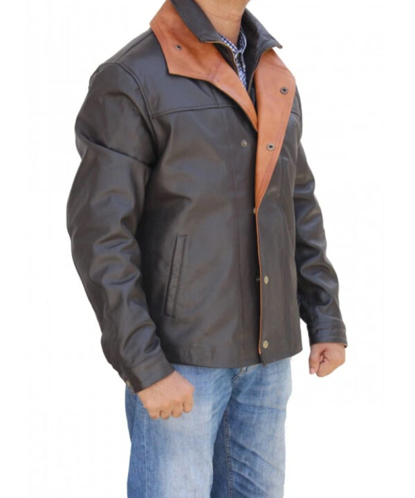Men’s Dark Brown Leather Jacket – Classic Western-Inspired Style