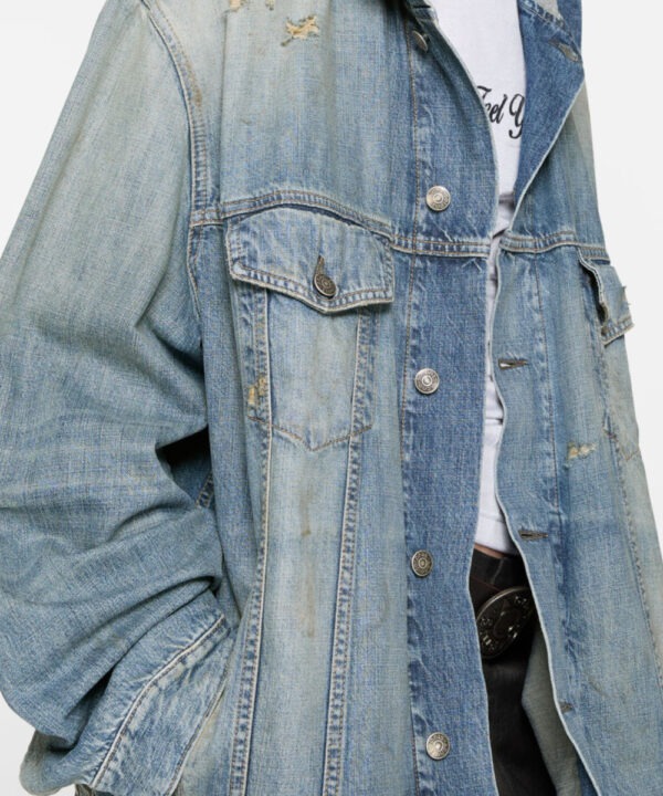 Men’s Denim Jacket with Hood – Relaxed Rugged Style